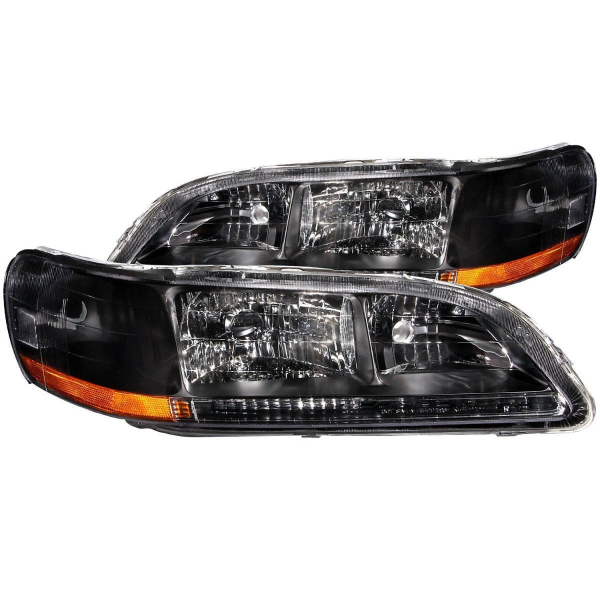 AnzoUSA 121052 Crystal Headlights Black