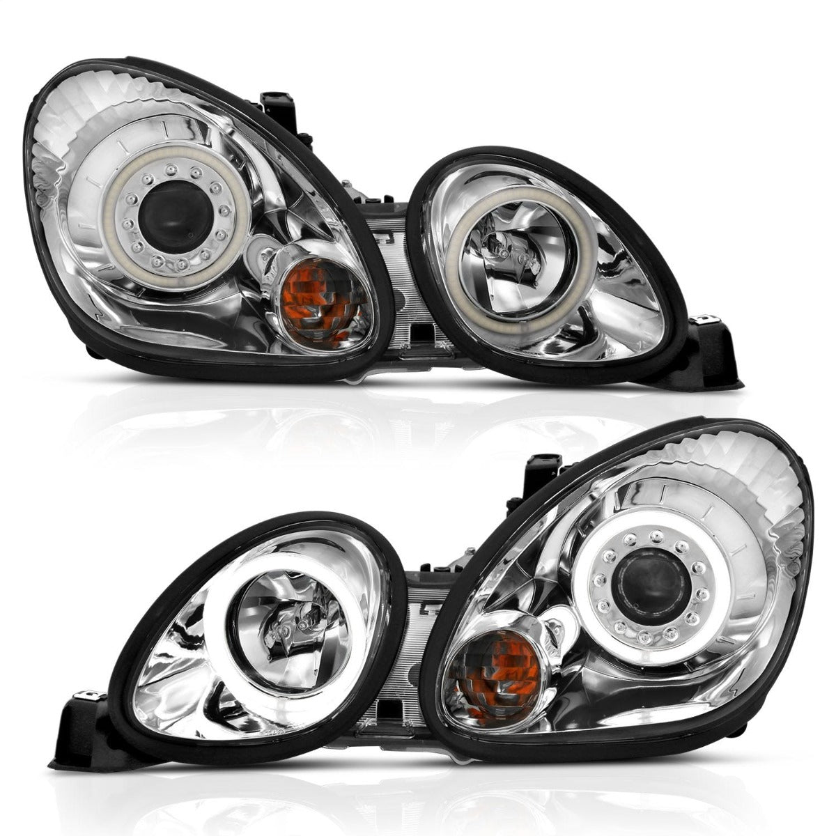 AnzoUSA 121143 Projector Headlights with Halo Chrome