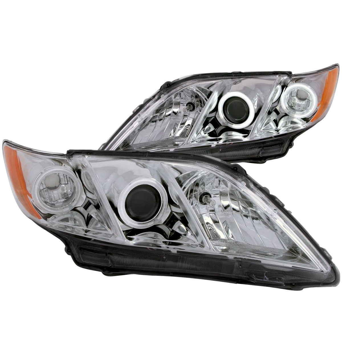 AnzoUSA 121180 Projector Headlights with Halo Chrome