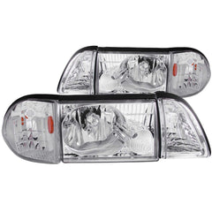 AnzoUSA 121195 Crystal Headlights Chrome with Corner Lights 2pc