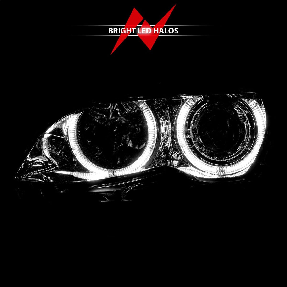 AnzoUSA 121212 Projector Headlights with Halo Chrome