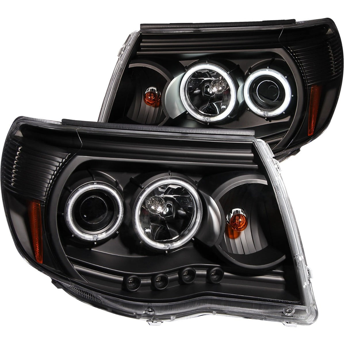 AnzoUSA 121282 Projector Headlights with Halo Black