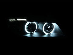 AnzoUSA 121335 Projector Headlights with Halo with LED Bar Black (SMD LED)