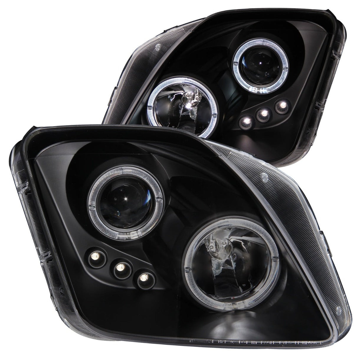 AnzoUSA 121341 Projector Headlights with Halo Black with LED