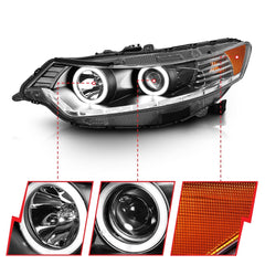 AnzoUSA 121393 Projector Headlights with Halo Black (SMD LED) (HID Compatible)