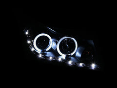 AnzoUSA 121400 Projector Headlights with Halo Black (LED Eyebrow)