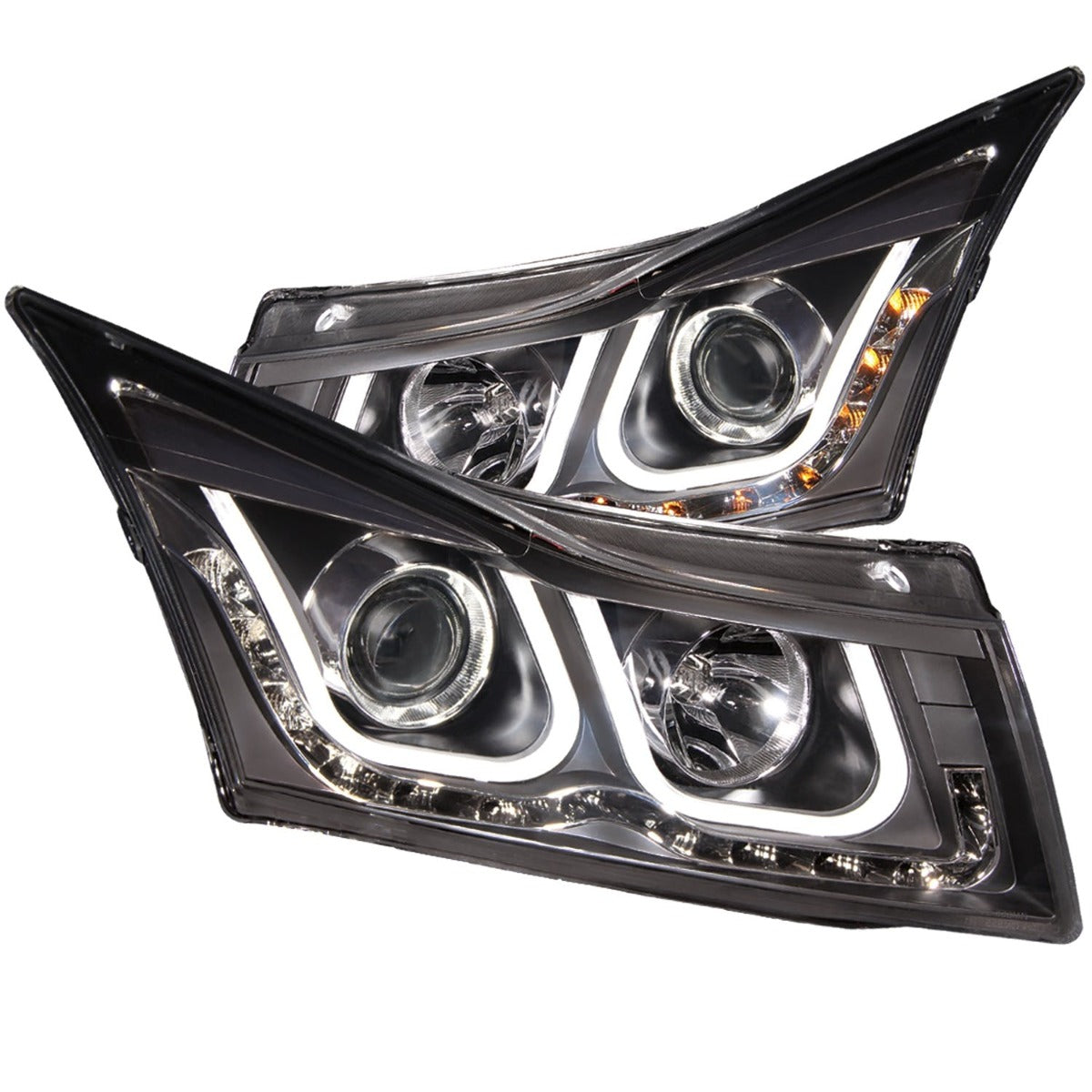 AnzoUSA 121462 Projector Headlights with U-Bar Black