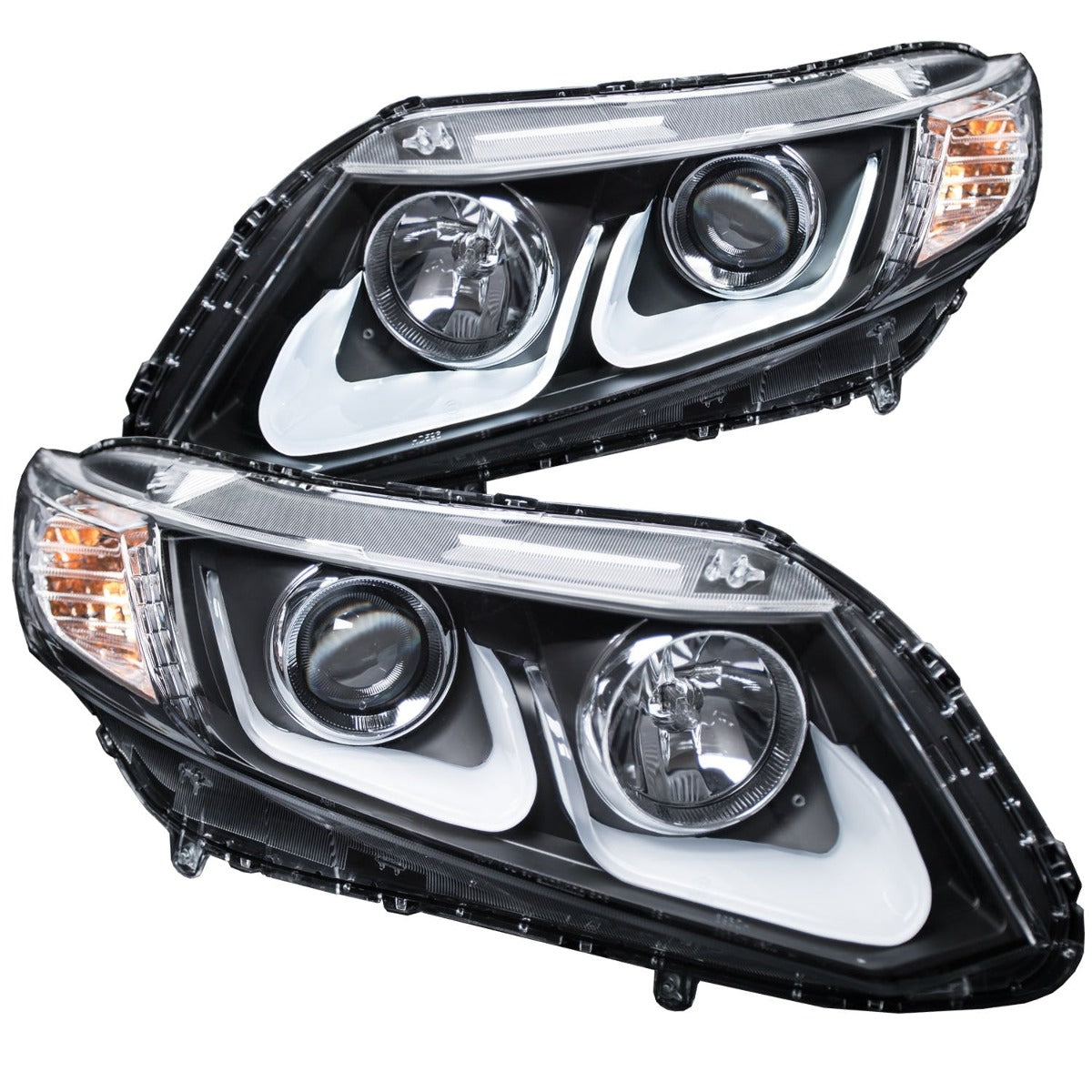 AnzoUSA 121479 Projector Headlights with U-Bar Black