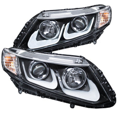 AnzoUSA 121479 Projector Headlights with U-Bar Black