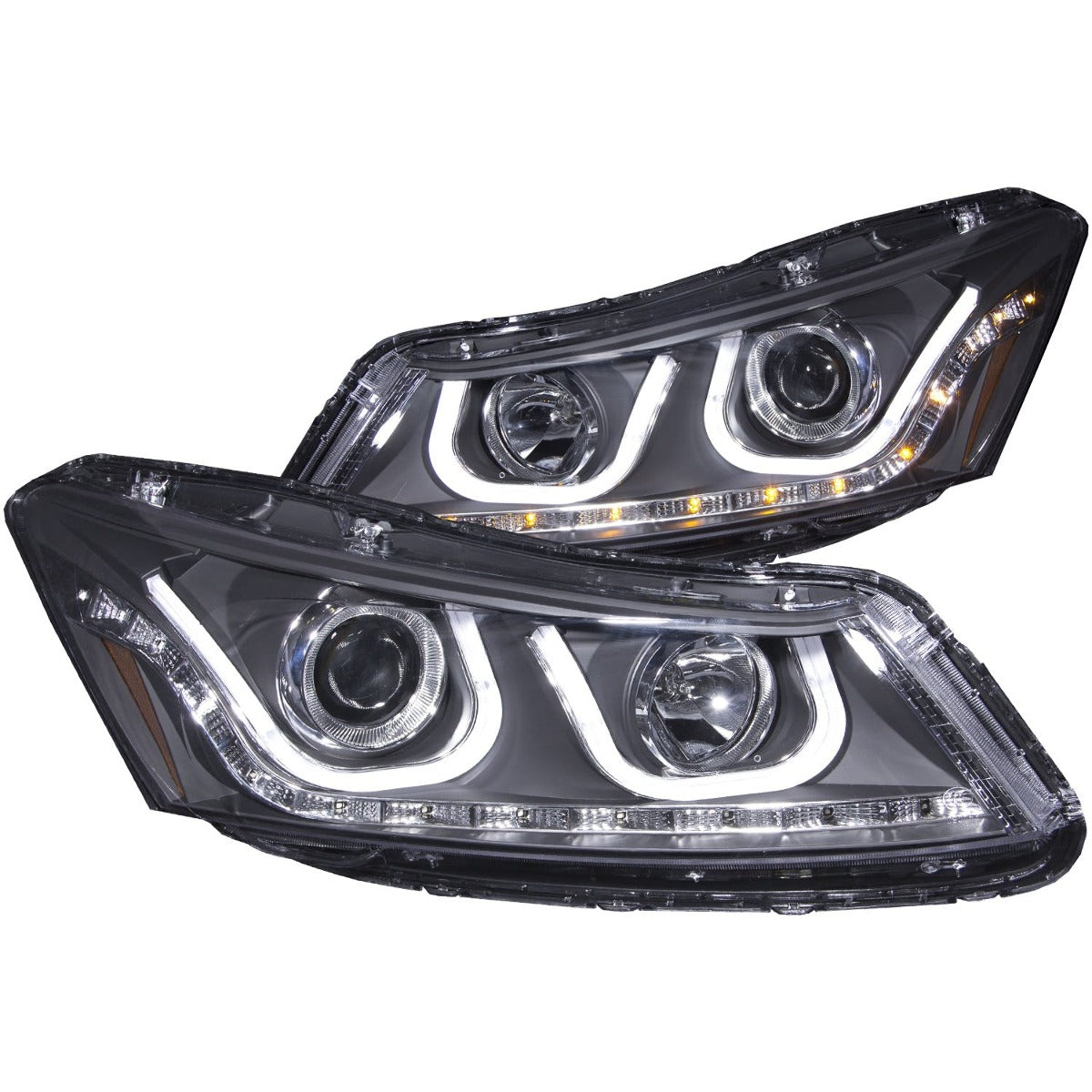 AnzoUSA 121483 Projector Headlights with U-Bar Black