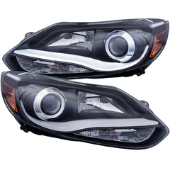 AnzoUSA 121490 Projector Headlights with Plank Style Design Black