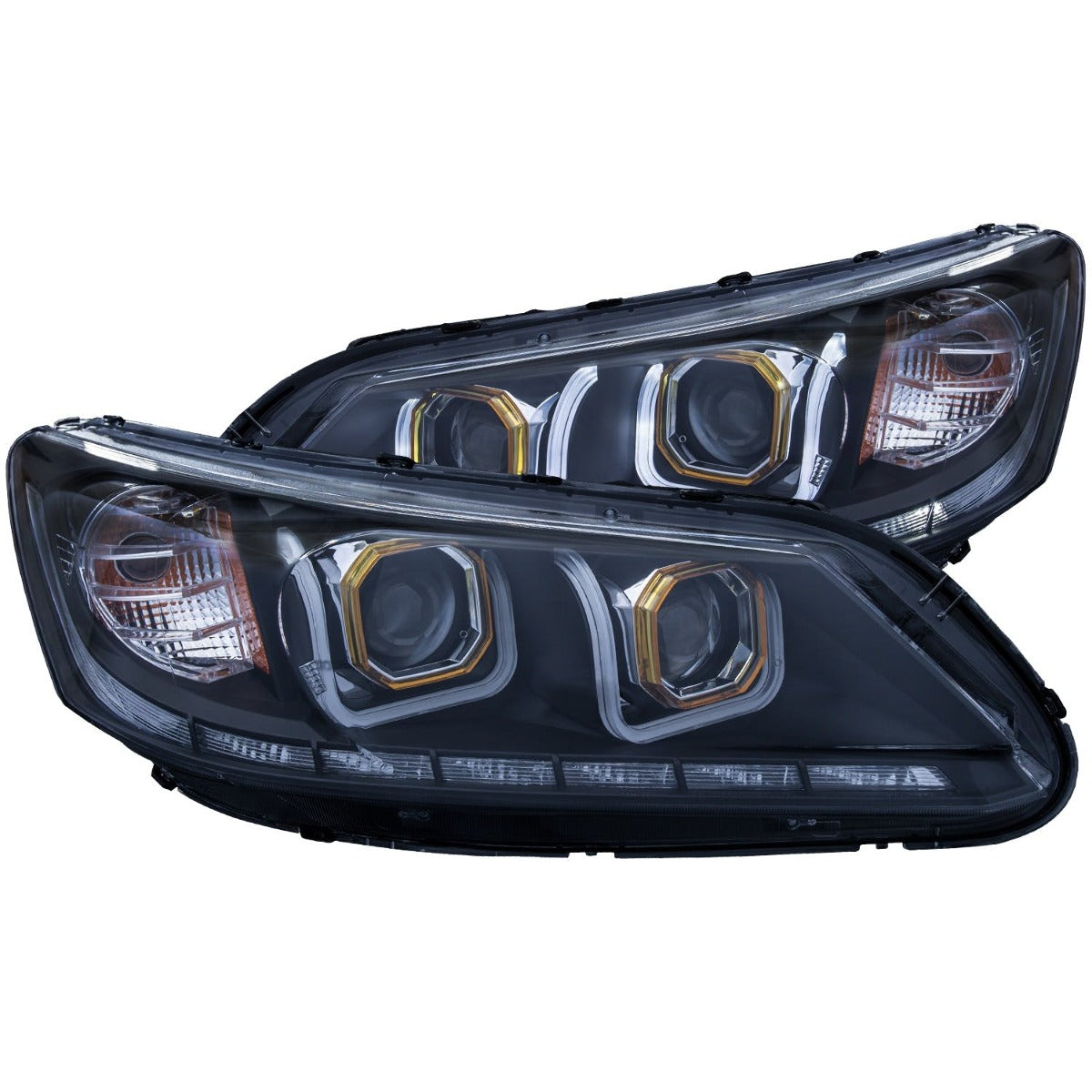 AnzoUSA 121492 Projector Headlights with U-Bar Black