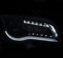 AnzoUSA 121494 Projector Headlights with Plank Style Design Chrome