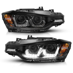 AnzoUSA 121504 Projector Headlights with U-Bar Black