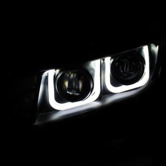 AnzoUSA 121508 Projector Headlights with U-Bar Black