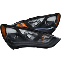 AnzoUSA 121511 Projector Headlights with Plank Style Design Black (HID Compatible)