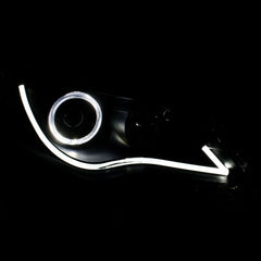 AnzoUSA 121512 Projector Headlights with Halo Black