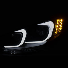 AnzoUSA 121516 Projector Headlights with Plank Style Design Black