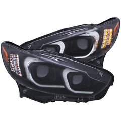 AnzoUSA 121516 Projector Headlights with Plank Style Design Black