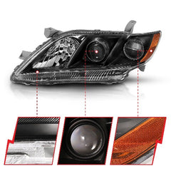 AnzoUSA 121539 Projector Headlight Black Amber