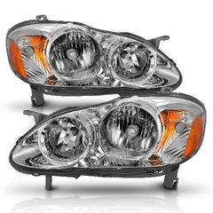AnzoUSA 121540 Crystal Headlight Chrome Amber