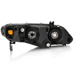 AnzoUSA 121547 Crystal Headlight Black Amber (OE Replacement)