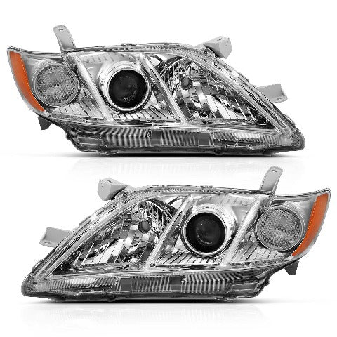 AnzoUSA 121551 Projector Headlight Chrome Amber (OE Replacement)