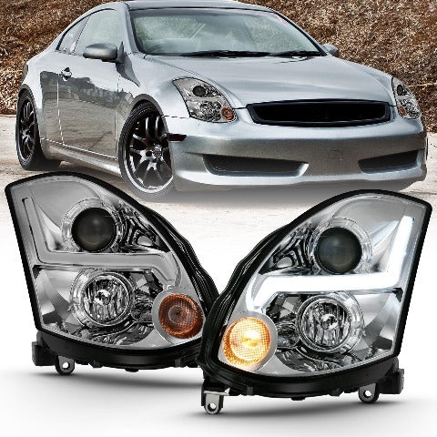 AnzoUSA 121557 Projector Headlight Plank Style Black (HID Compatible, No HID Kit )