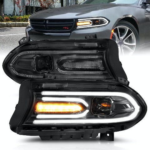 AnzoUSA 121559 Projector Headlights Plank Style Black