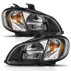 AnzoUSA 131030 LED Crystal Headlights Black Housing with Clear Lens