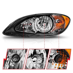 AnzoUSA 131032 Crystal Headlights Black Housing (Oe Replacement)