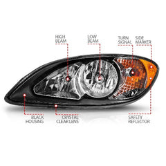 AnzoUSA 131032 Crystal Headlights Black Housing (Oe Replacement)