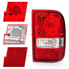 AnzoUSA 211182 Taillights With Red/Clear Lens  (OE Replacement)