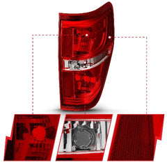 AnzoUSA 311299 Euro Taillight Red/Clear (without Bulb)