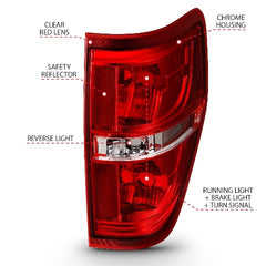 AnzoUSA 311299 Euro Taillight Red/Clear (without Bulb)