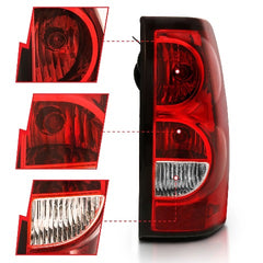 AnzoUSA 311302 Taillight Red/Clear Lens with Black Trim (OE Replacement)