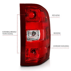 AnzoUSA 311303 Taillight Red/Clear Lens (OE Replacement)