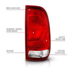 AnzoUSA 311307 Taillight Red/Clear Lens (OE Replacement)