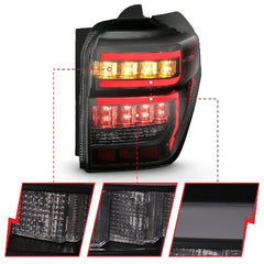 AnzoUSA 311312 Tail Lights Black Housing Smoke Lens Red Light Bar With sequential