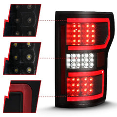 AnzoUSA 311314 LED Taillight Black (Red Light Bar) ( with Sequential)