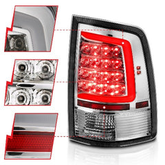 AnzoUSA 311320 LED Taillight Plank Style Chrome with Clear Lens