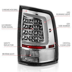 AnzoUSA 311320 LED Taillight Plank Style Chrome with Clear Lens