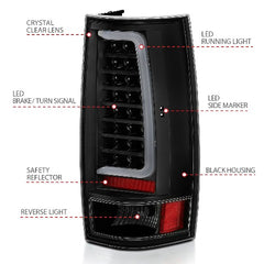 AnzoUSA 311321 LED Taillight Plank Style Black with Clear Lens