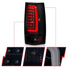 AnzoUSA 311322 LED Taillight Plank Style Black with Smoke Lens
