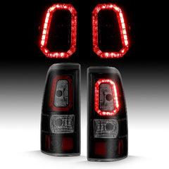 AnzoUSA 311325 LED Taillights Plank Style Black with Smoke Lens