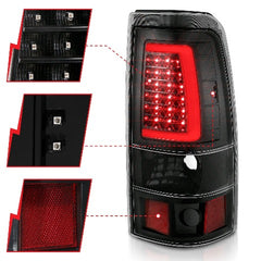 AnzoUSA 311330 LED Taillights Plank Style Black with Clear Lens