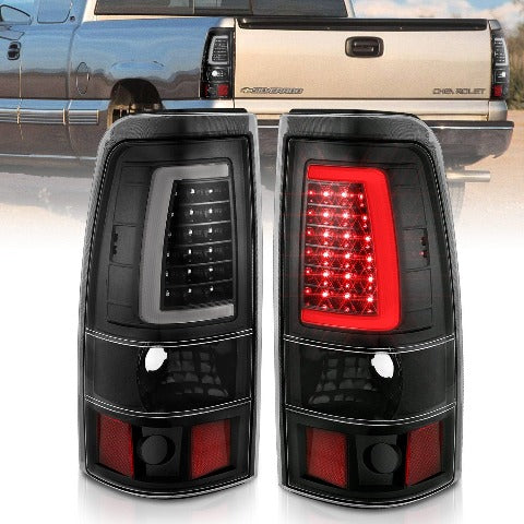 AnzoUSA 311330 LED Taillights Plank Style Black with Clear Lens