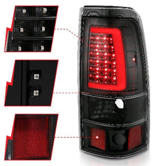 AnzoUSA 311333 LED Taillights Plank Style Black with Clear Lens