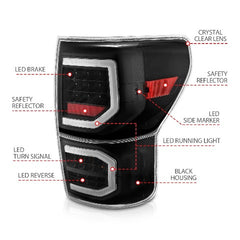 AnzoUSA 311336 LED Taillights Plank Style Black with Clear Lens