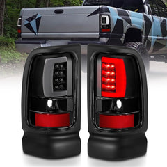AnzoUSA 311339 LED Taillights Plank Style Black with Clear Lens